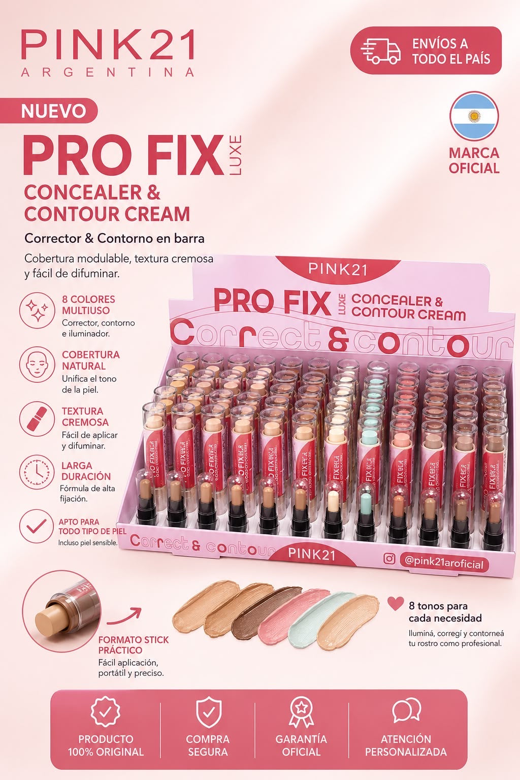 pink21 corrector en barra