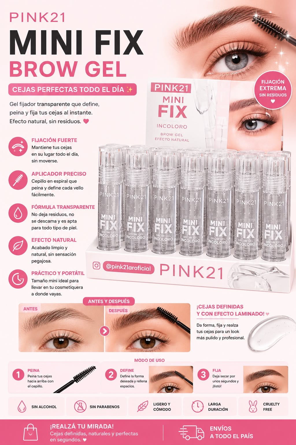 pink21 gel para cejas