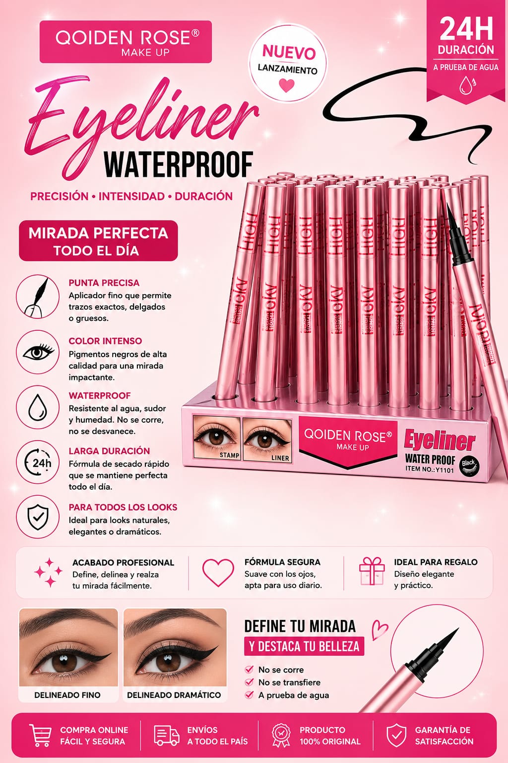qoiden rose sky high delineador 24H