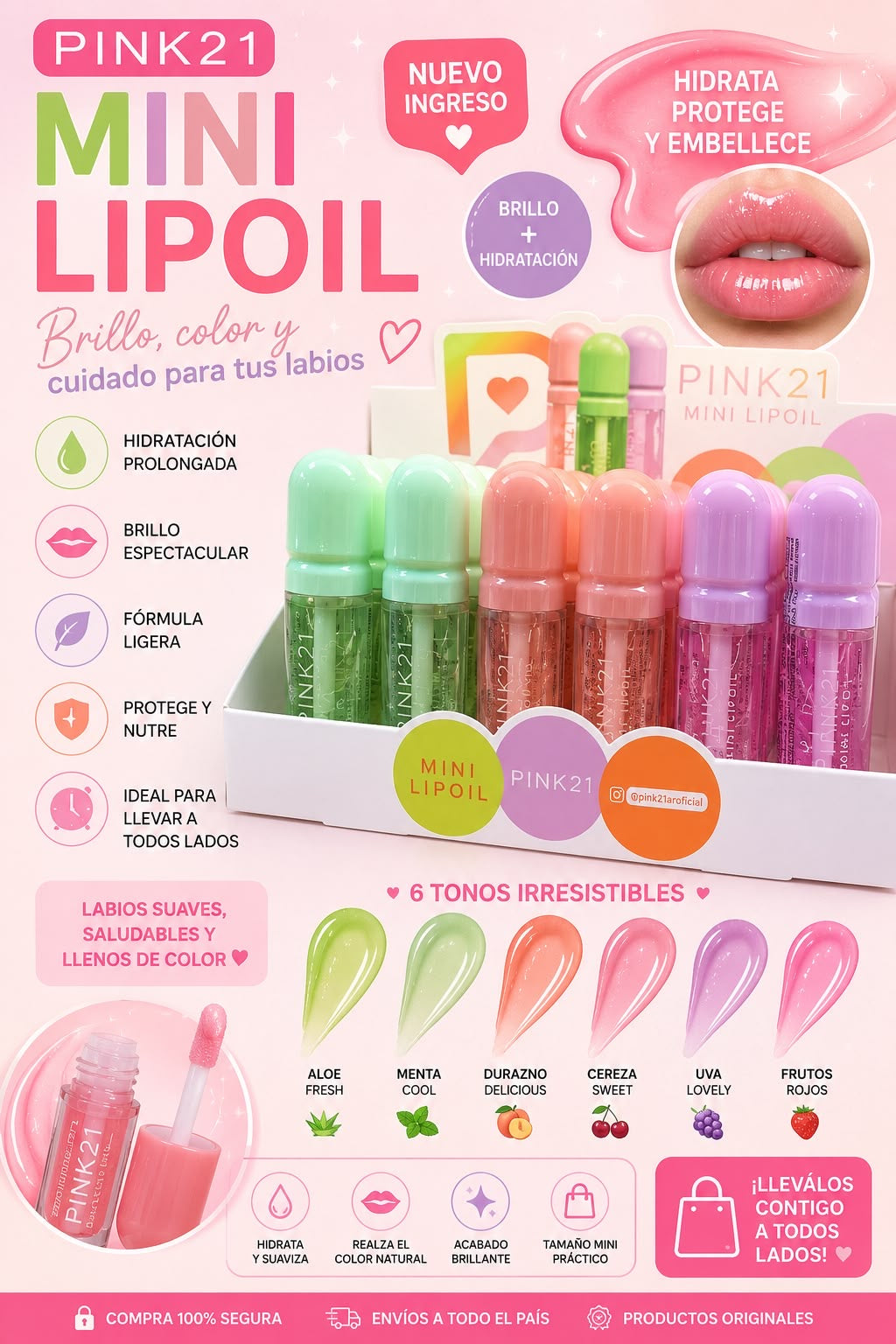 pink21 lip oil