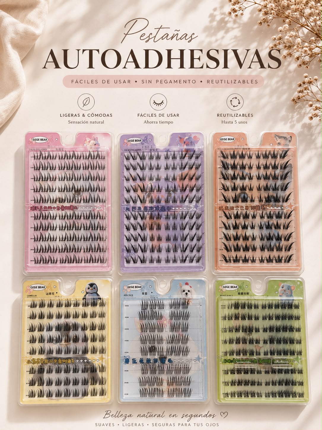 Pestañas autoadhesivas