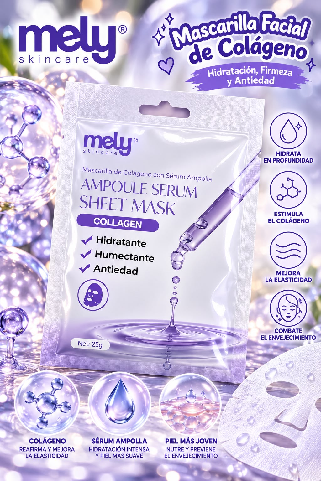 Mely mascarilla facial colageno