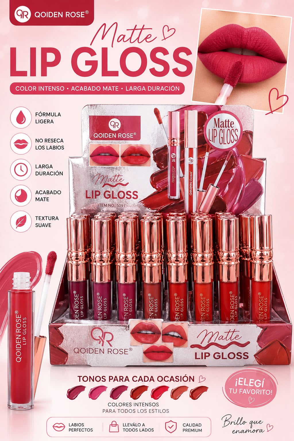 qoiden rose labial líquido matte