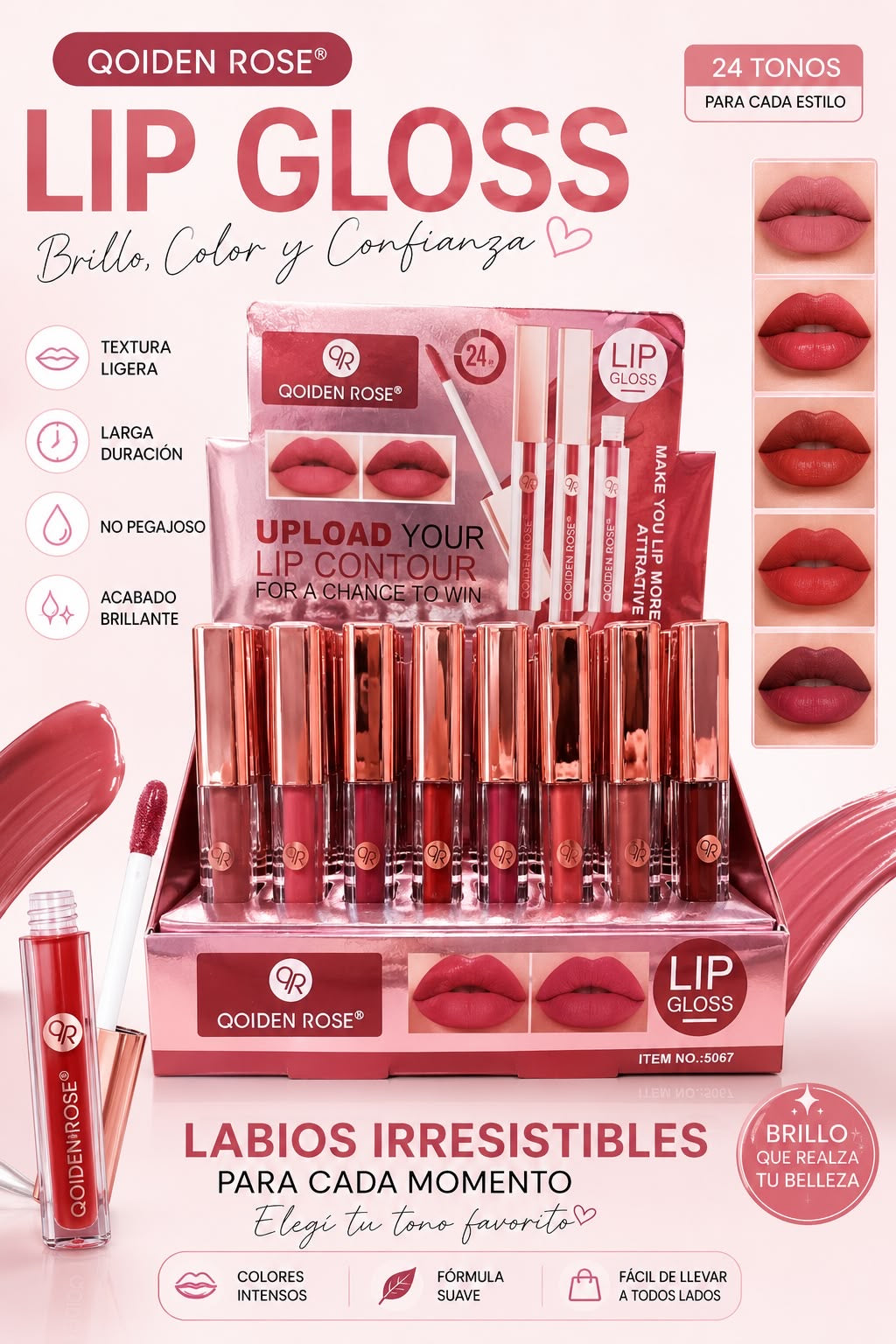 qoiden rose labial líquido matte