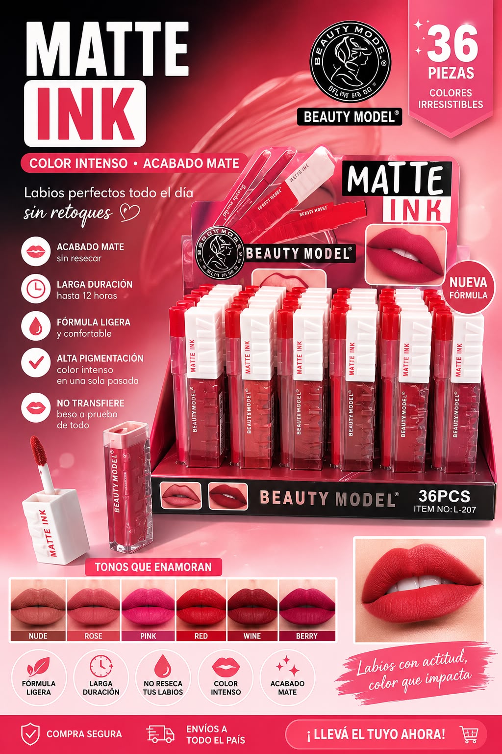 beauty model labial y delineador