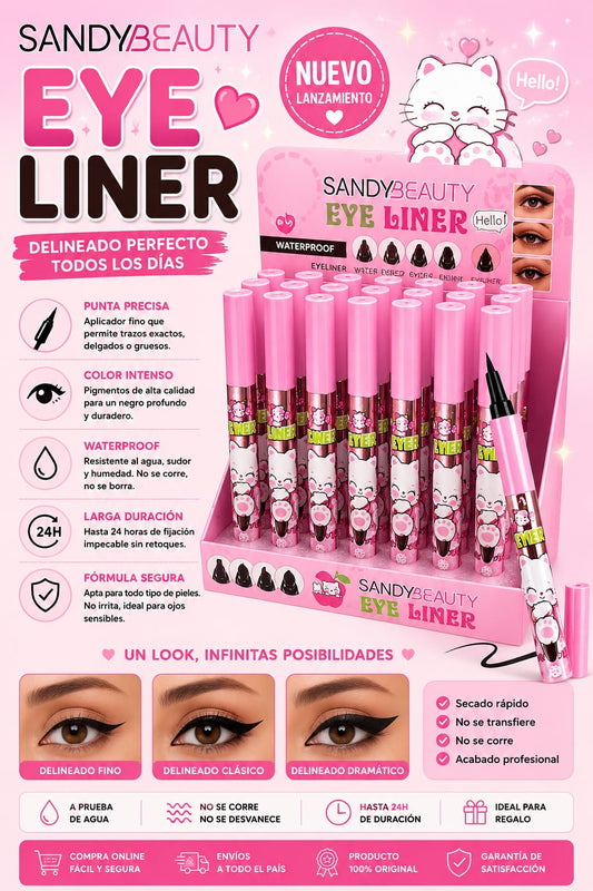 Sandy beauty eyeliner delineador ojo con sello