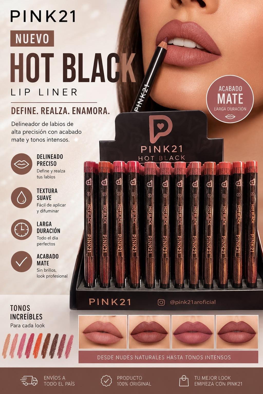 pink 21 lápiz de labios