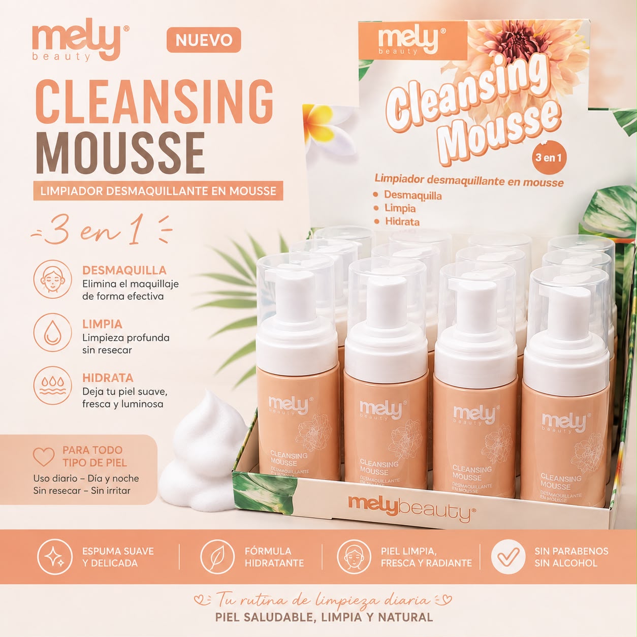 Mely limpiador desmaquillante en mouse