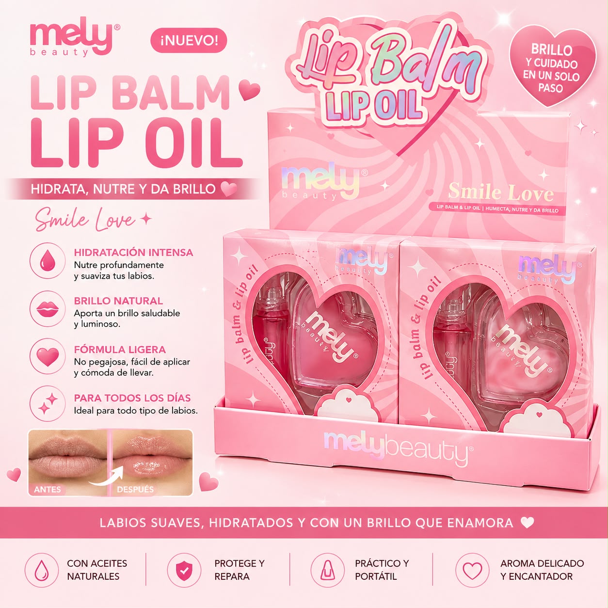 Mely Lip combo labial brillo y bálsamo