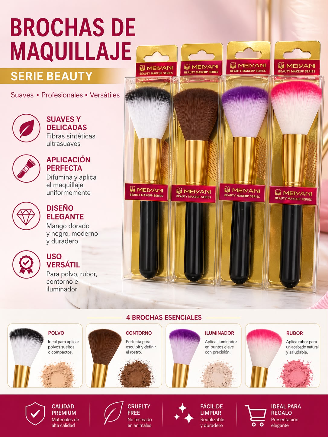 Meiyani brocha de maquillaje