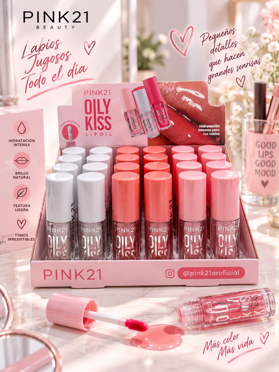 pink 21 labial oily kiss lip oil