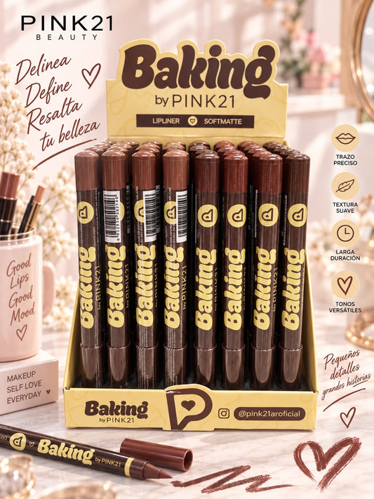 pink 21 delineador labio baking