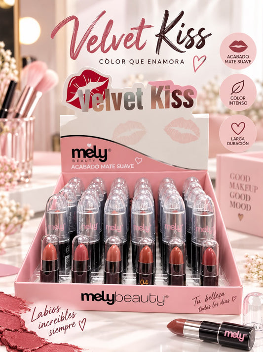 mely labial velvet kiss matte suave