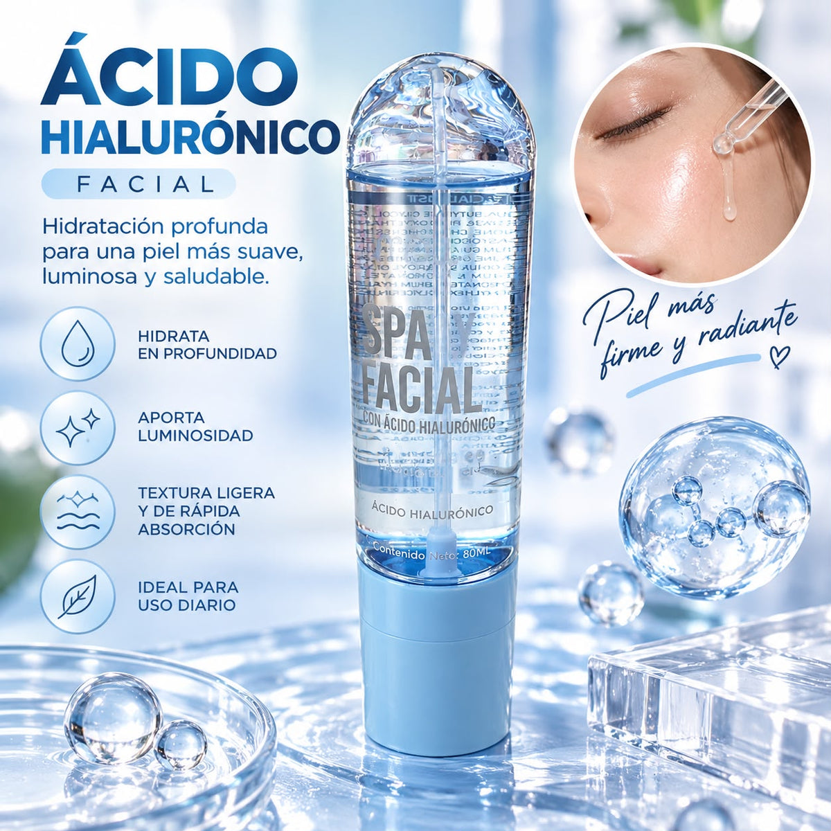Mely spray facial con ácido hialuronico