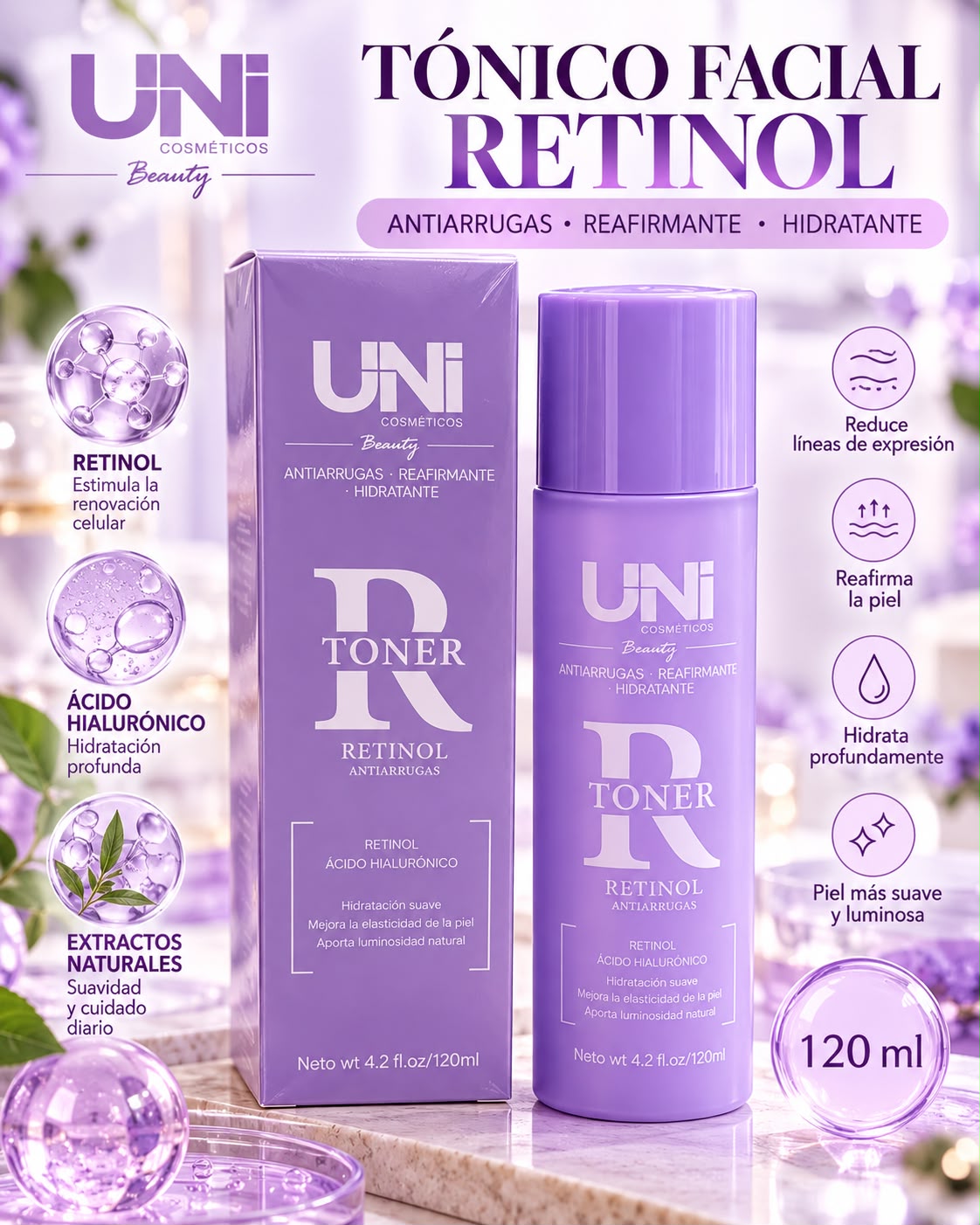 uni loción facial retinol