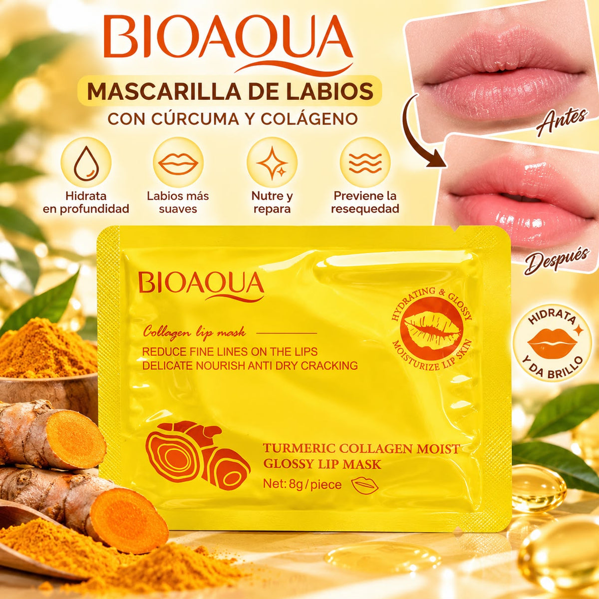 BIOQUA MASCARILLA COLAGENO PARA LABIOS