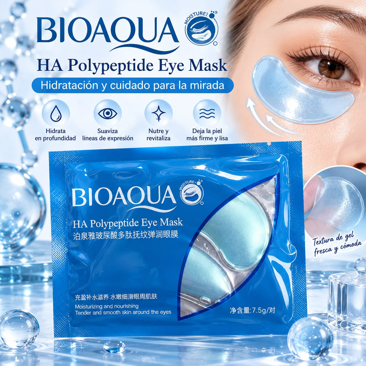 BIOQUA MASCARILLA ÁCIDO HIALURONICO PARA OJOS