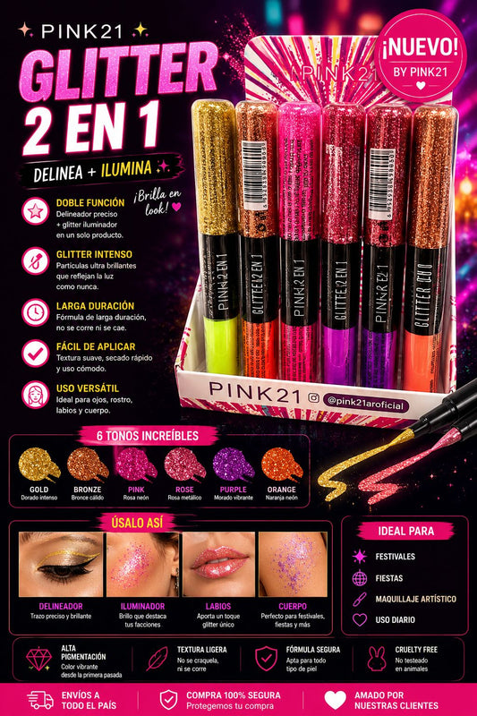 pink21 glitter duo