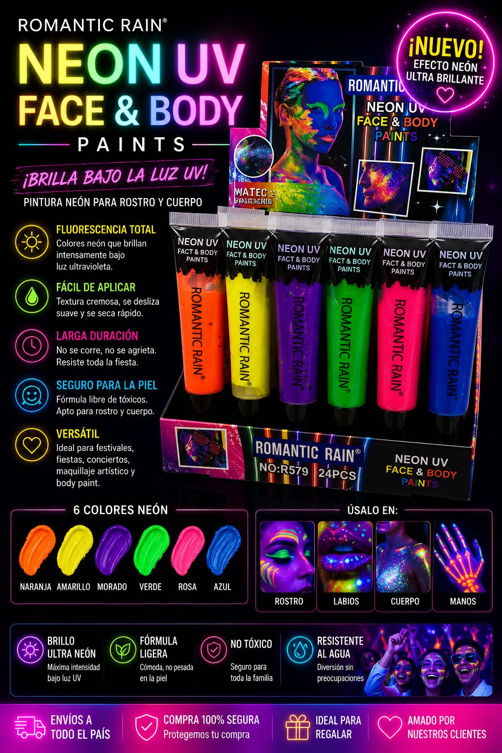 romantic rain pintura neon