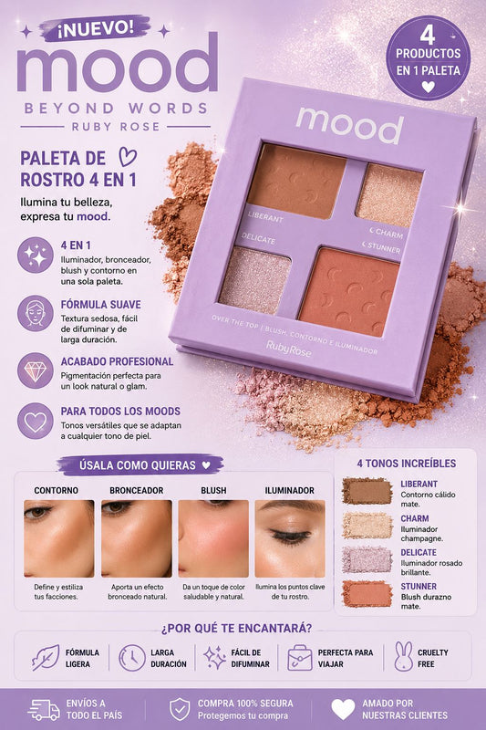 mood paleta 4en1 en polvo