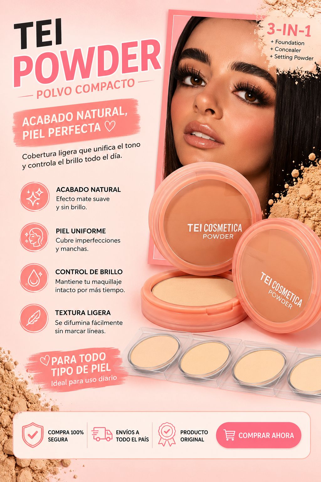 tei polvo compacto