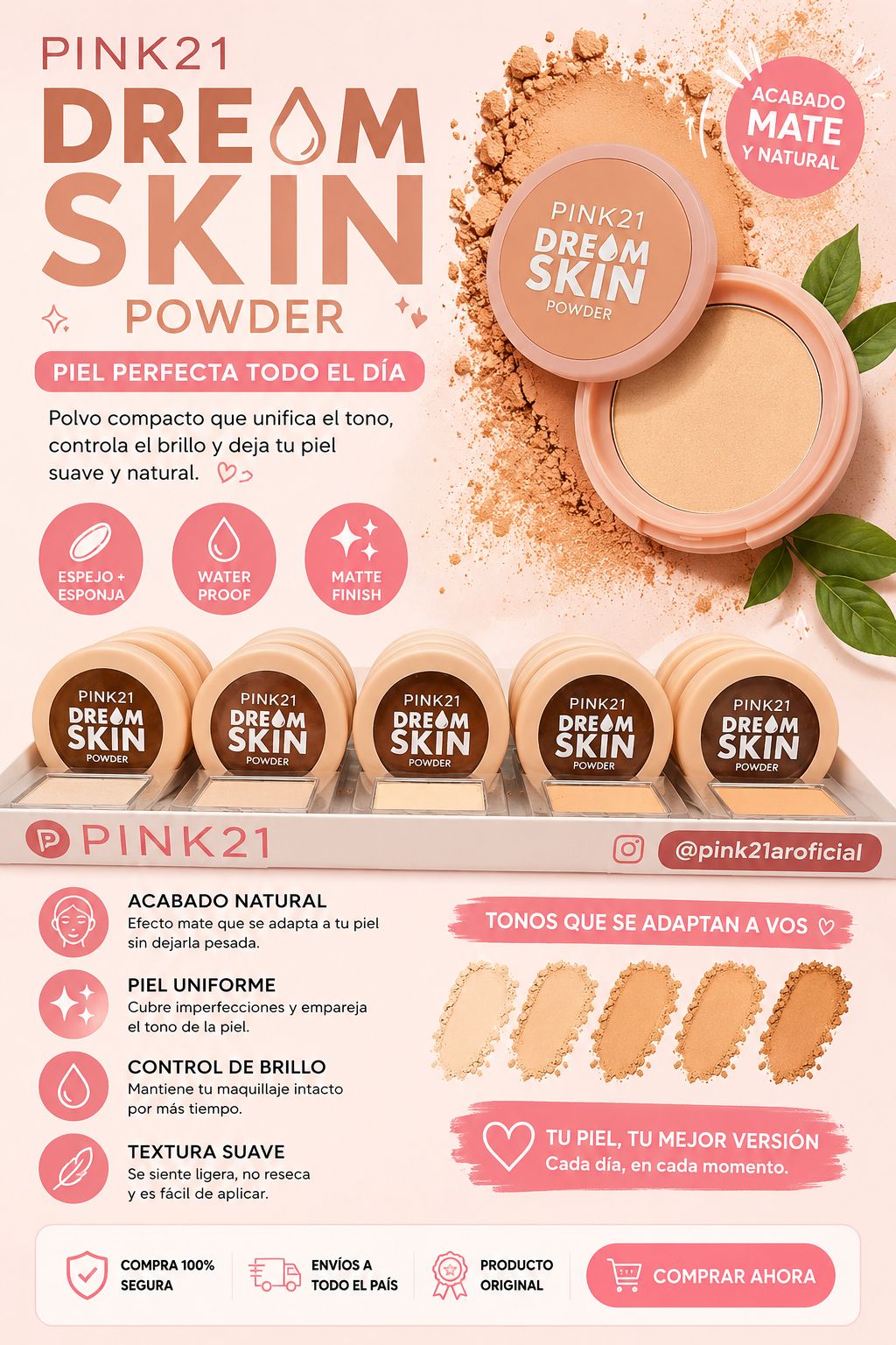 pink21 polvo compacto
