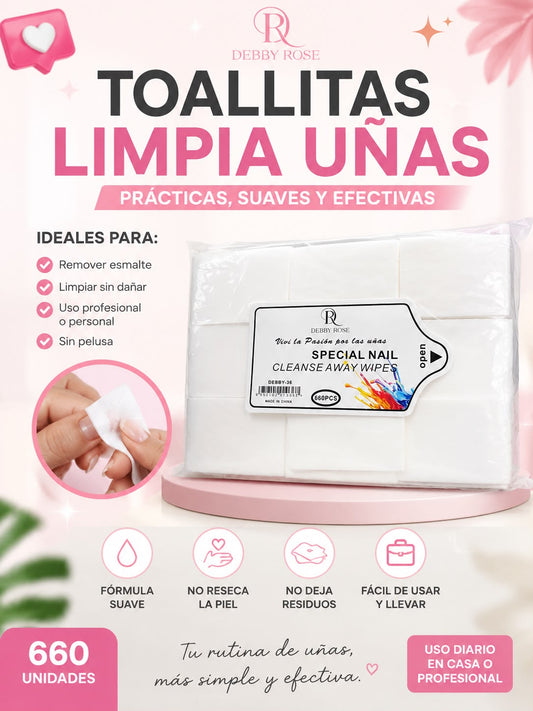 toallitas para limpiar las uñas