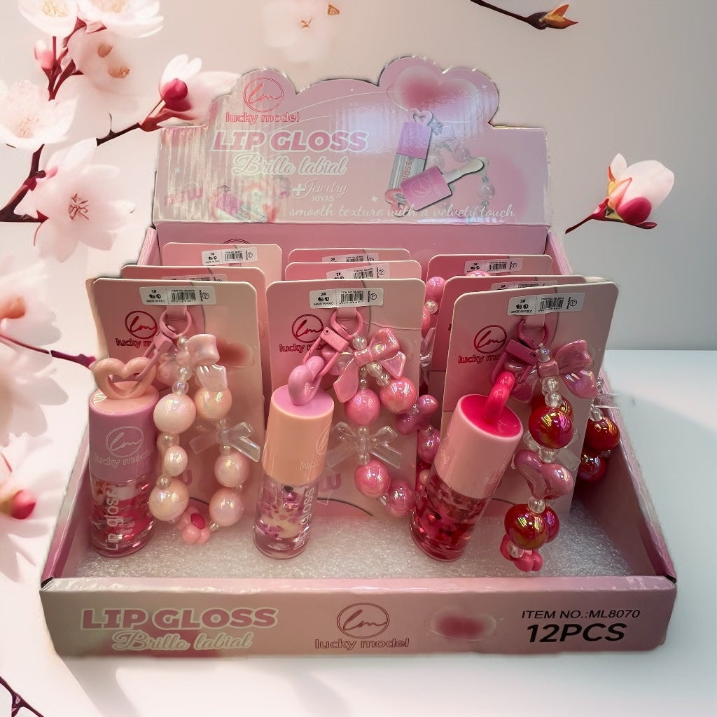 Lucky model brillo labial con pulsera
