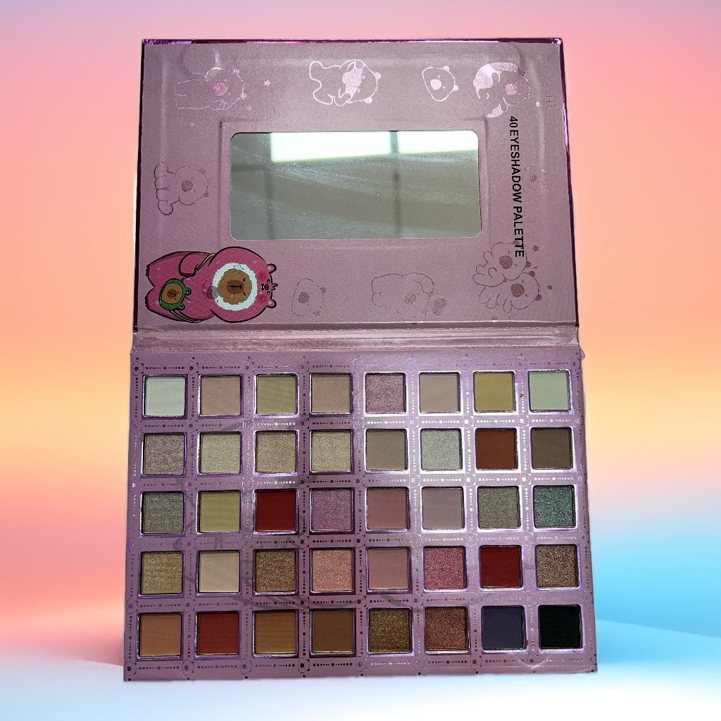 Paleta de sombra 40 color con espejo dibujo animado