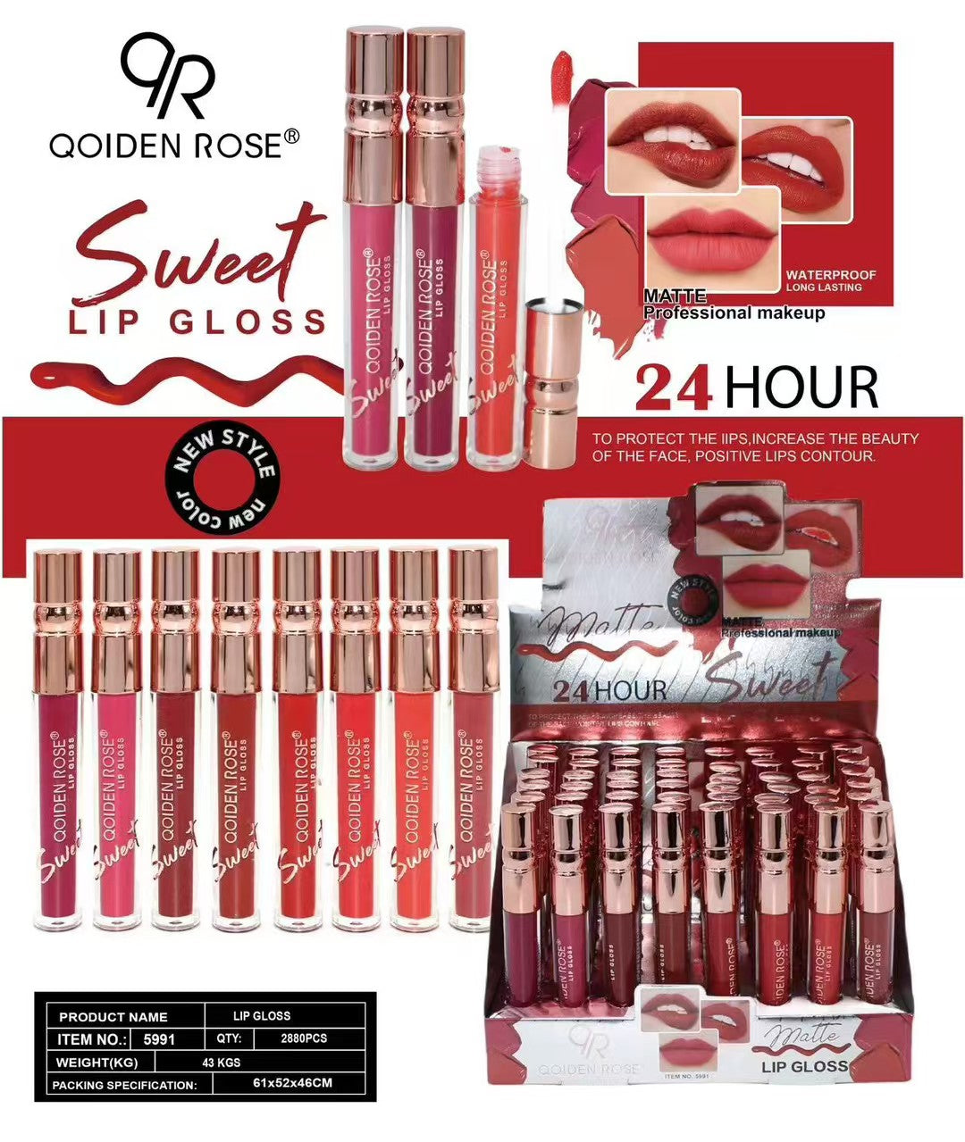 QOIDEN ROSE LABIAL MATTE LIP GLOSS