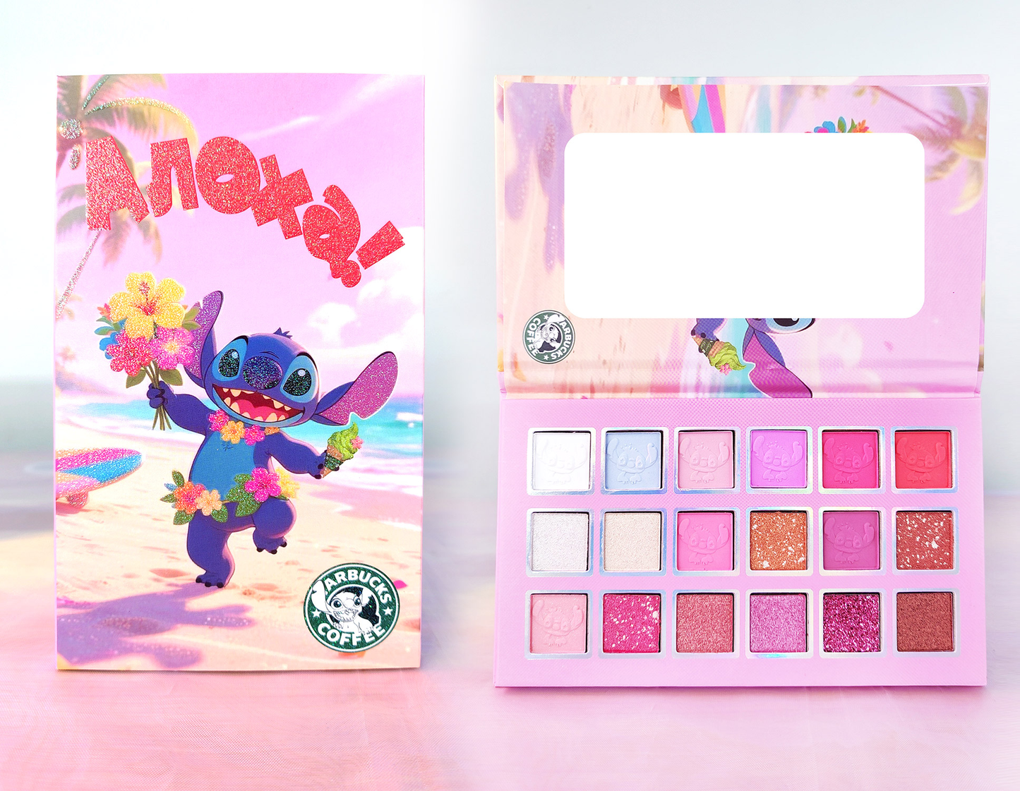 Paleta de sombra x18 color con espejito dibujo animado