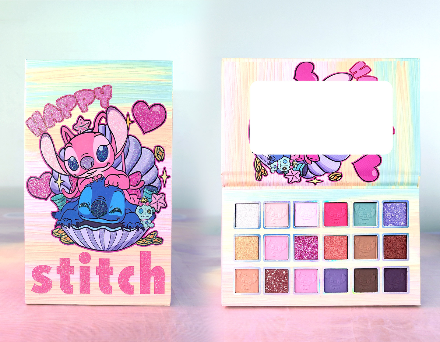 Paleta de sombra x18 color con espejito dibujo animado