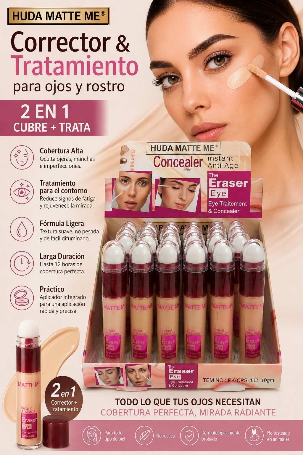 Corrector y tratamiento para los ojos