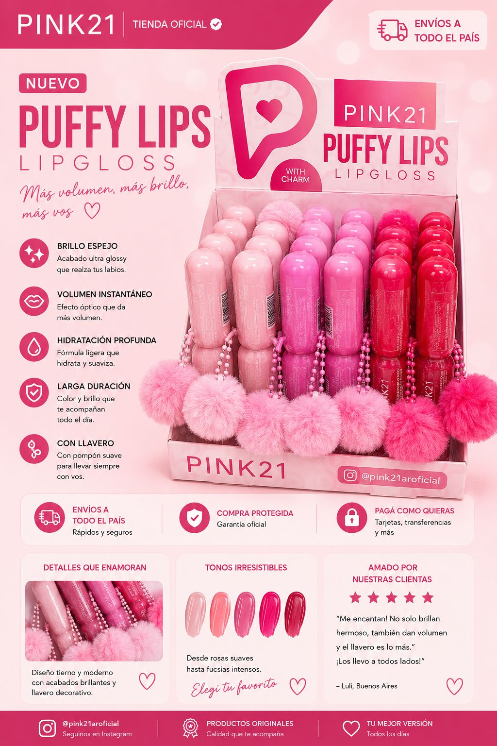 Pink21 lipgloss puffy lips