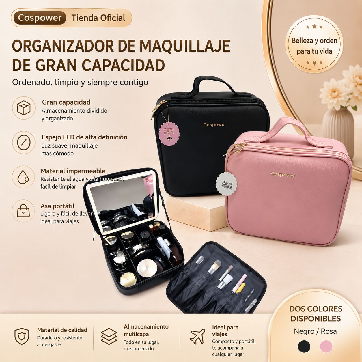 Organizador de maquillaje
