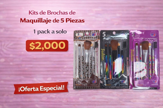Kit de brochas de maquillaje 5 piezas