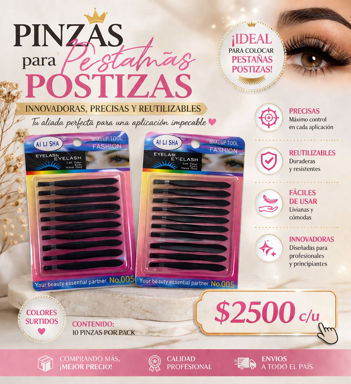 Pinzas para pestañas postizas