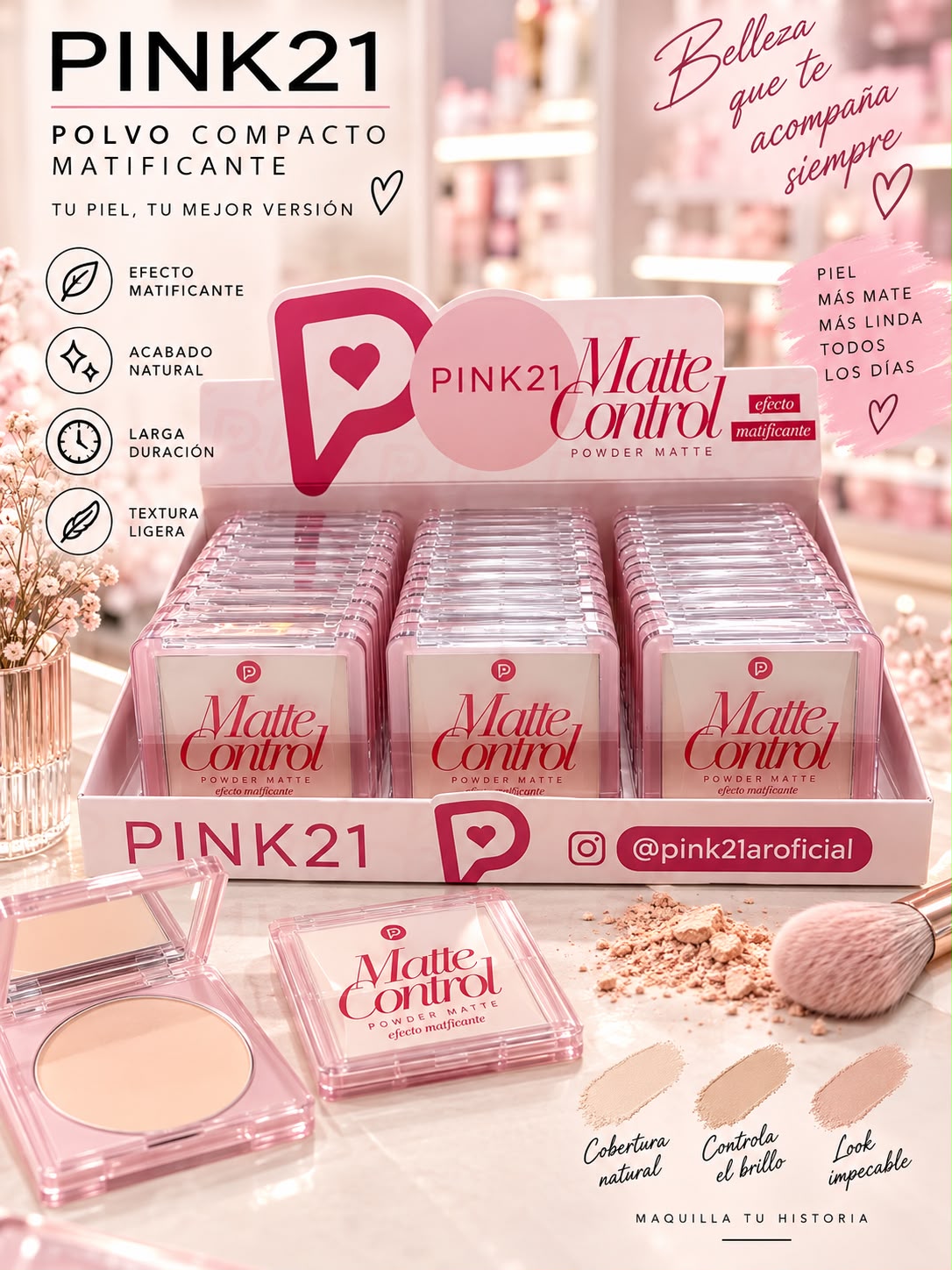 Pink 21 polvo efecto matificante