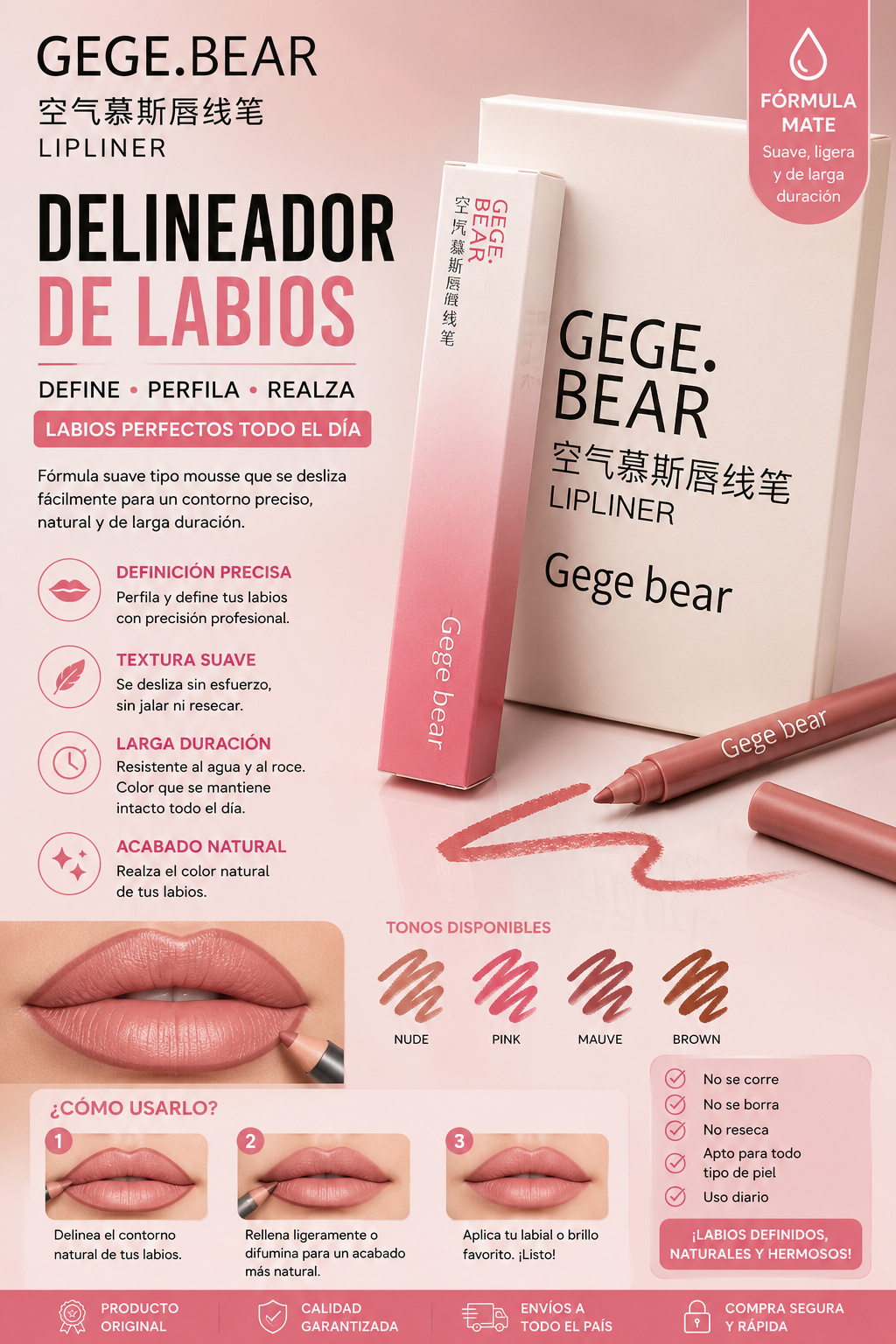 Gege bear delineador de labios