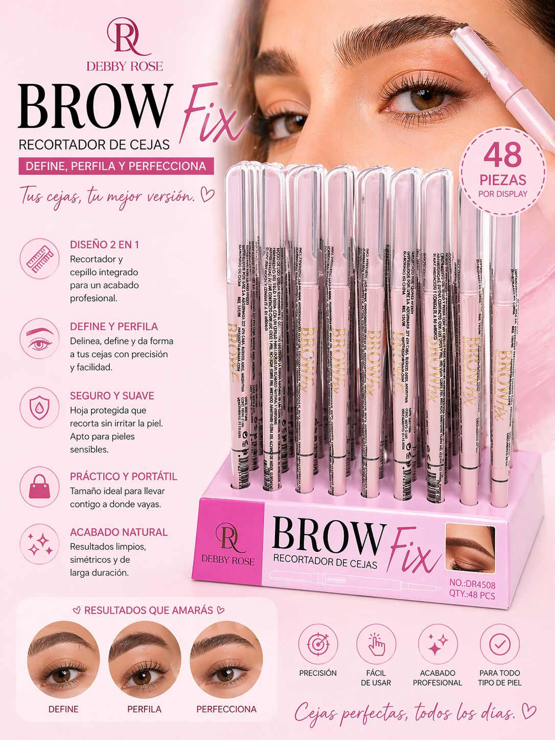 Delineador con recortador de cejas Debby Rose