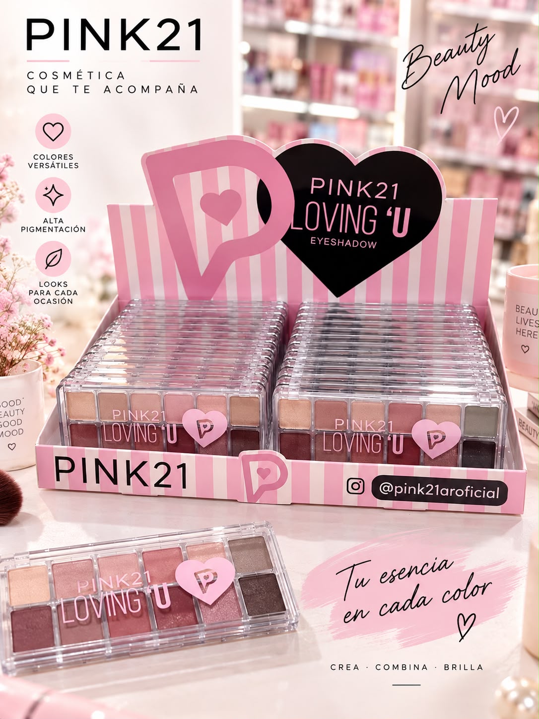Pink 21 Lovingu paleta de sombra 12 color