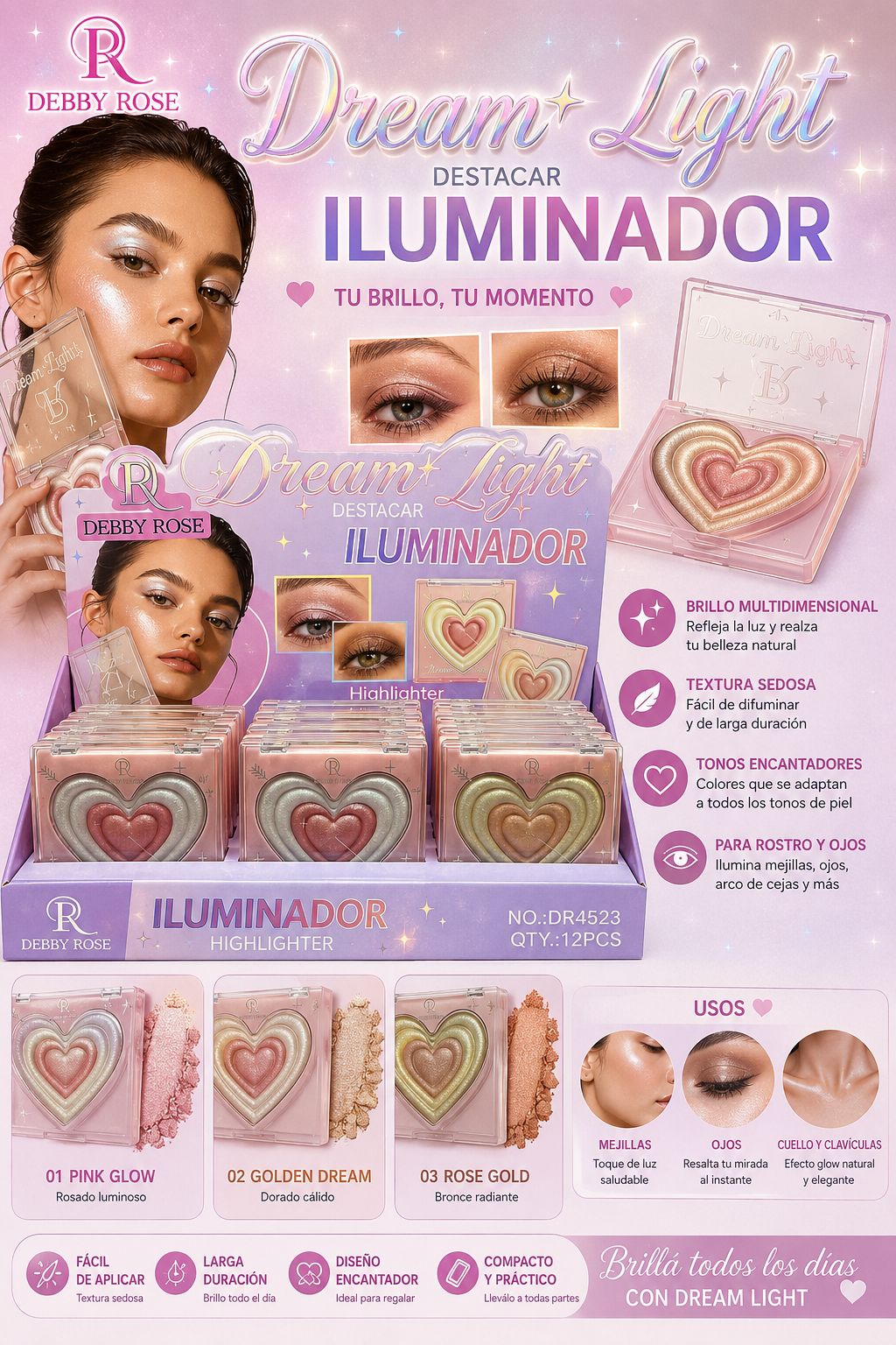 DEBBY rose iluminador en polvo
