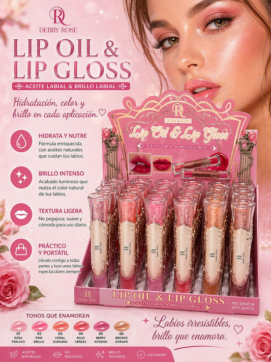 Lip Gloss y Lip Oil (2en1) Debby Rose