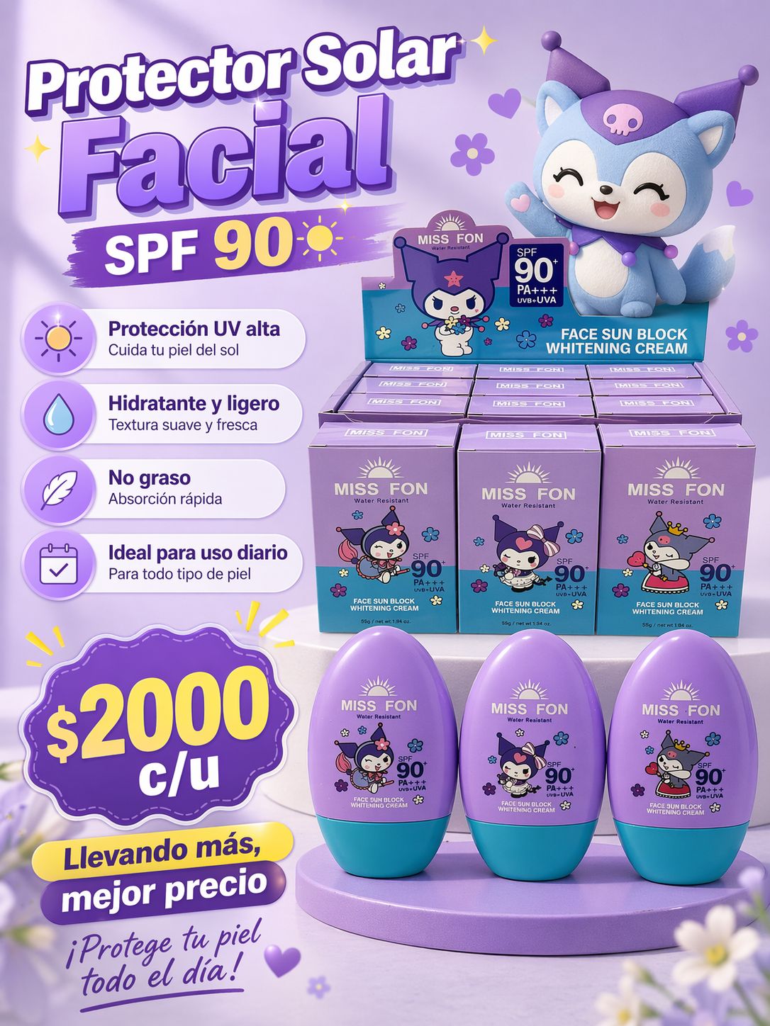Protector solar facial Kuromi