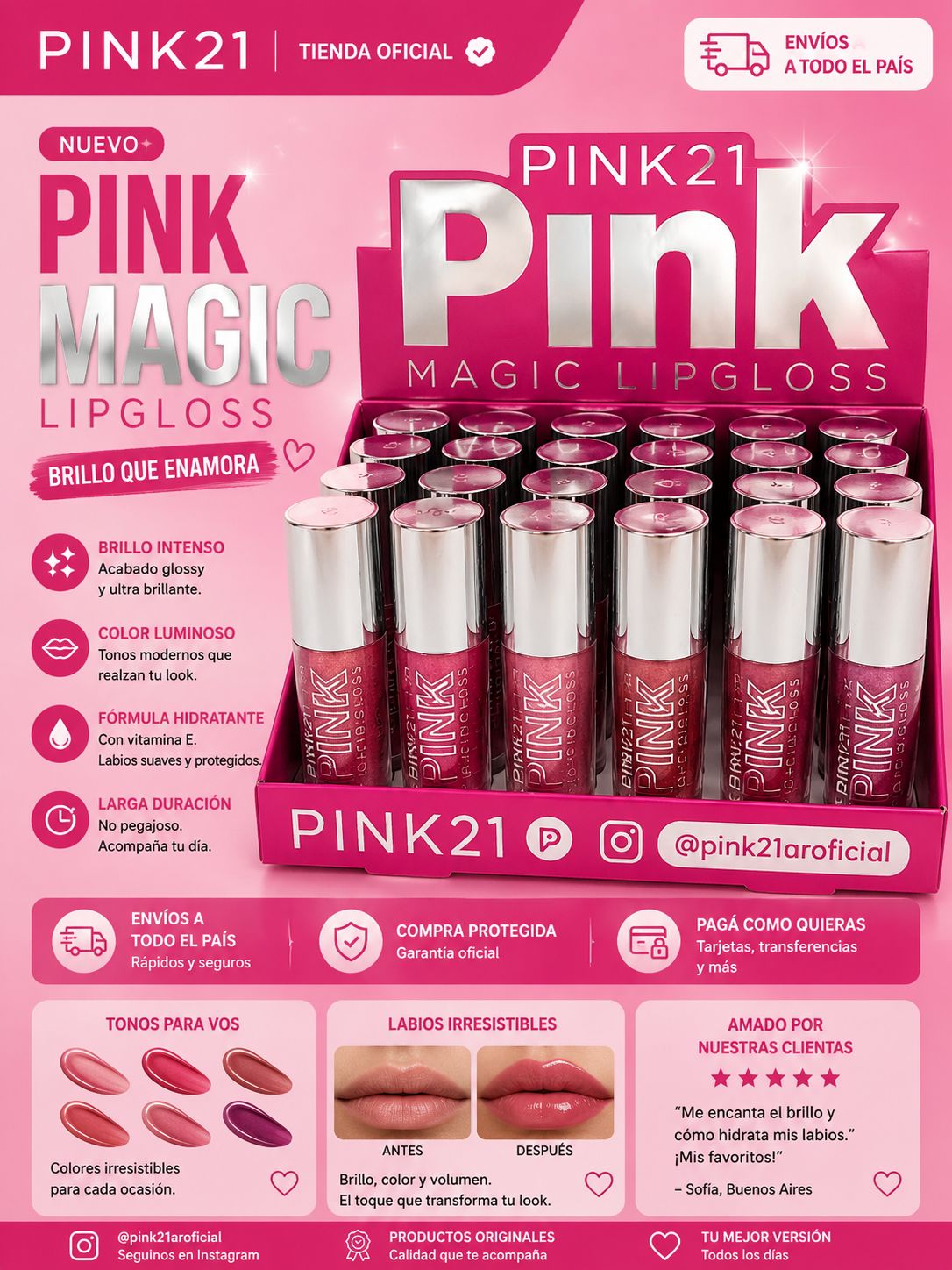 Pink21 magic lipgloss