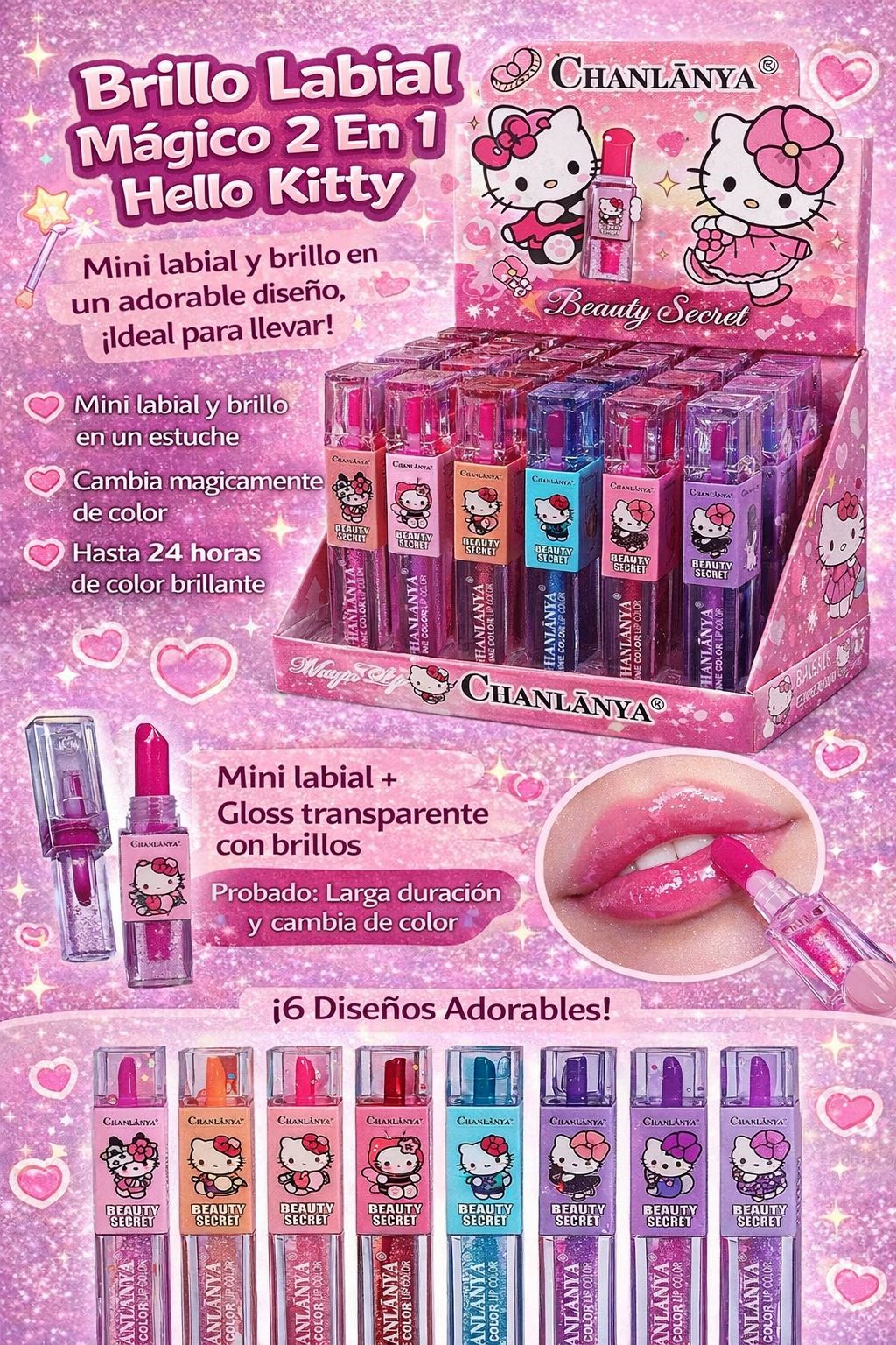 Brillo labial mágico 2 en 1 Hello Kitty