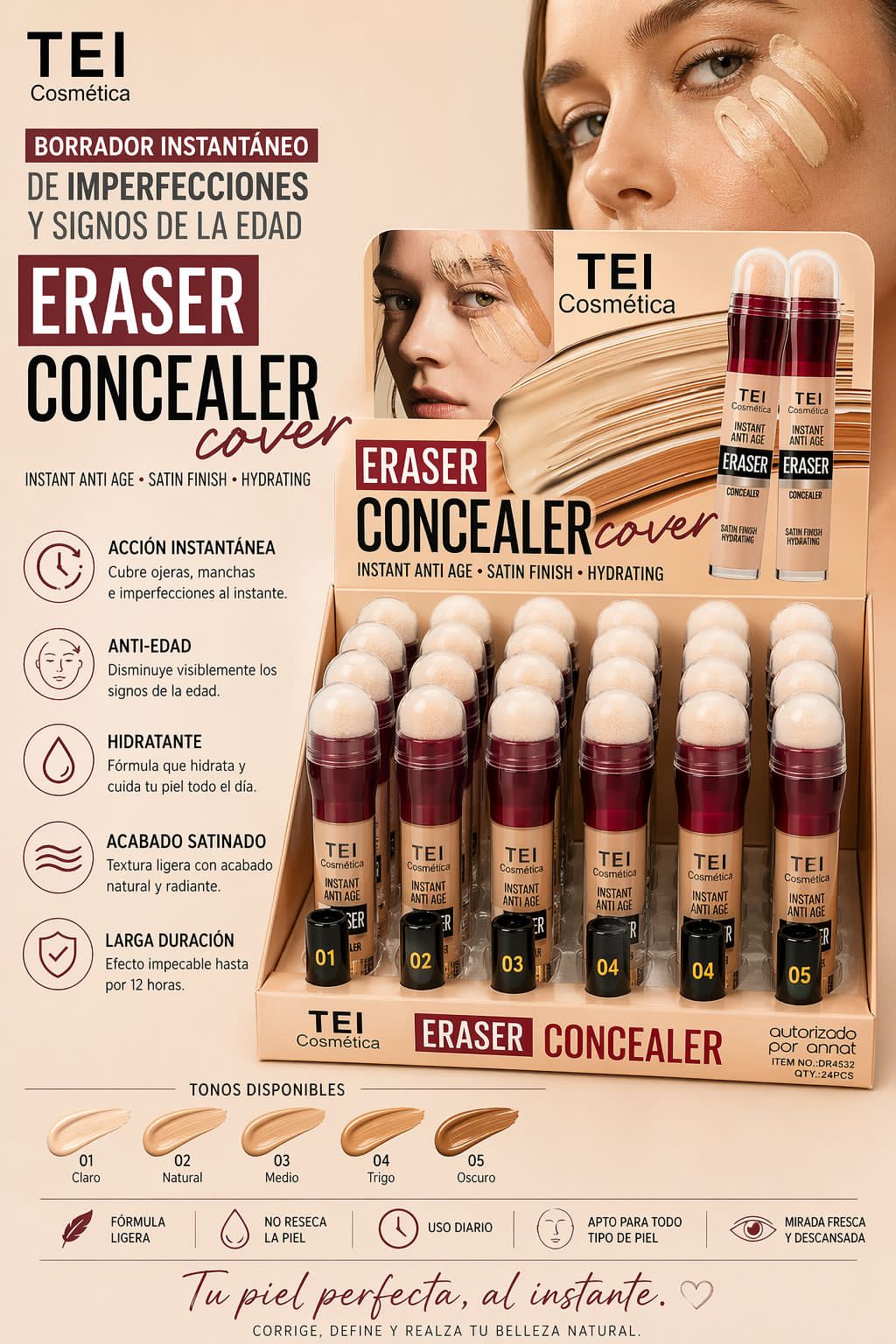Corrector con esponja de Tei