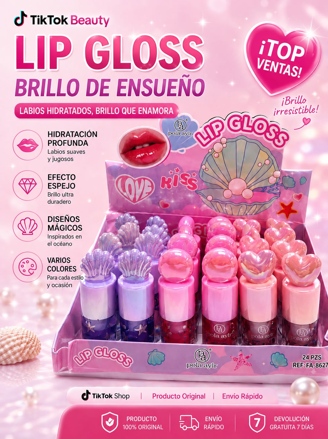 Pola aylr labial Lip Gloss