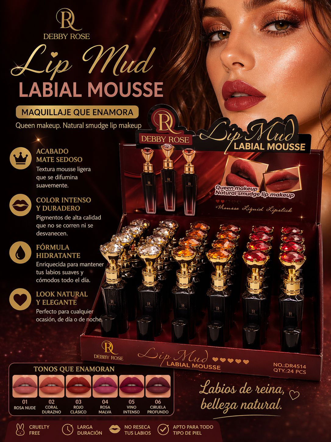 Labial Mousse Debby Rose