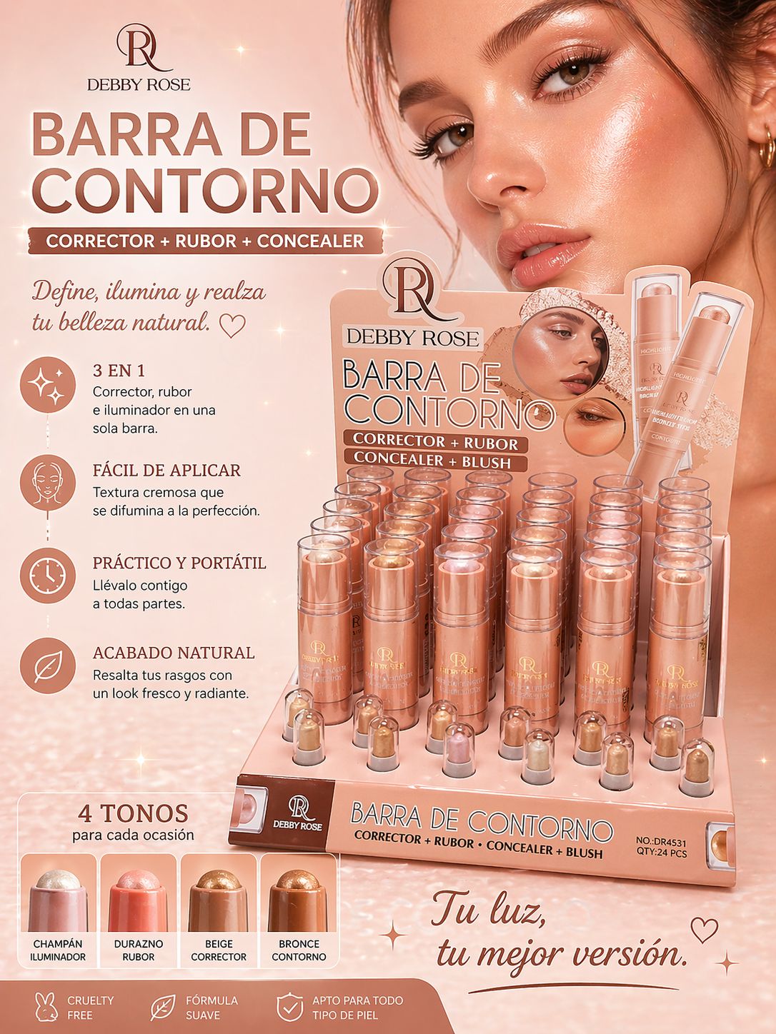 Iluminador y contorno Debby Rose